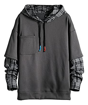 Gurunvani Moda Hoodies Hombres Color Block Pullover C8790