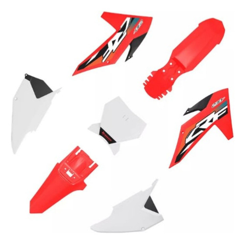 Kit De Plásticos Honda Crf 230 Rojo Con Blanco 