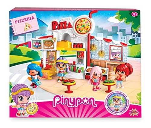 Pinypon Set Pizzería Quita Y Pon + 50 Accesorios, Muñeca