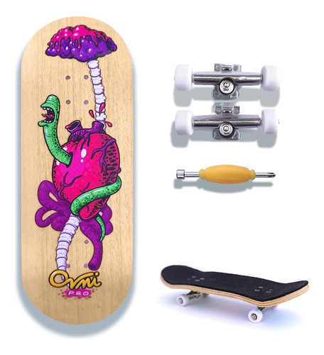 Fingerboard Completo Ovnipro Rotten Organs Mini Skate Dedos