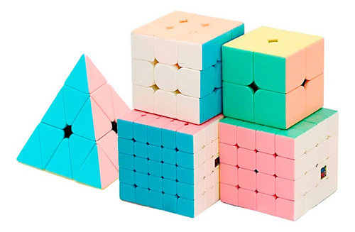 Cubo Macaron 2x2 + 3x3 + 4x4 + 5x5 + Pyraminx Moyu Original 