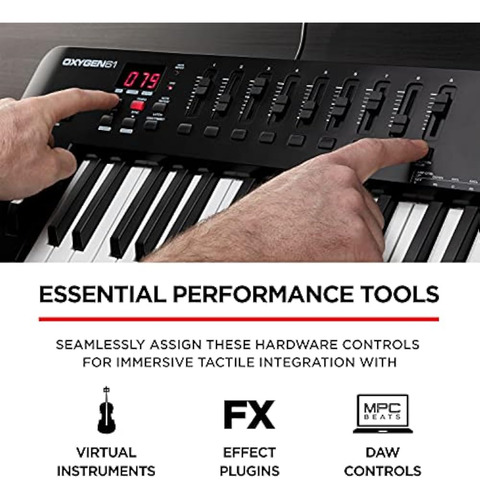 Controlador Midi M-audio Oxygen 61 (mkv) Con 61 Teclas Y Pad