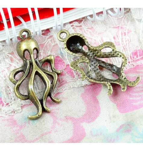  20 Dijes Pulpo Vintage Bisuteria Collares Pulseras Joyeria 