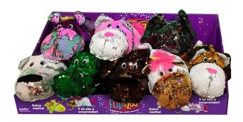 Imagen 2 de 5 de Flipazoo Flipquins 30cm Peluche Lentejuel Reversible 2en1 Tv