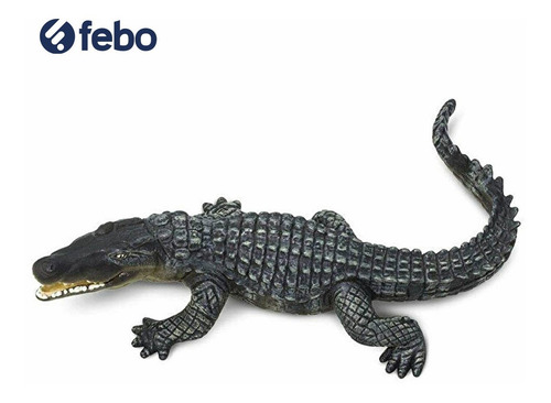Imagen 3 de 4 de Cocodrilo Reptil Safari Figura Animal Colección Muñeco Febo
