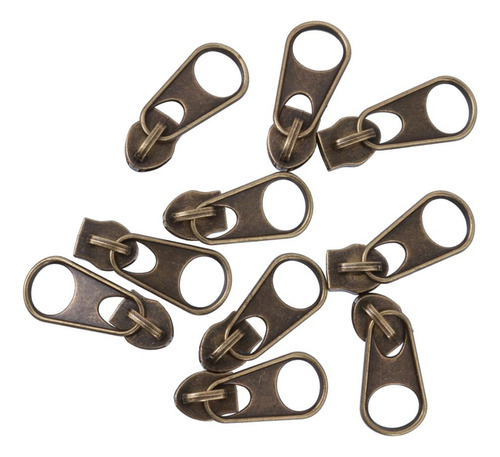 10pcs Zip Pulller Zipper Sliders Head Repair Bronce # 7