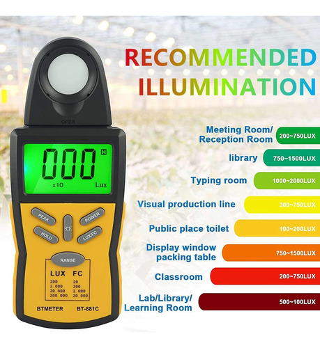 Luxómetro Digital 881c Medidor De Iluminancia 200000lux