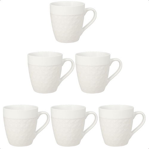 X12 Taza De Cerámica Blanca Para Café Té Color Blanco Flores, Borde Liso