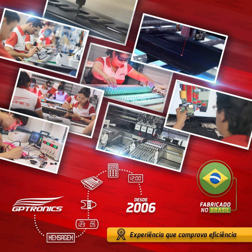 Painel de Chamada Sequencial GPTRONICS Agilize Slim 25 SA cor do LED vermelho