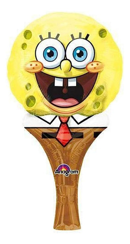 Anagrama Bob Esponja Inflado-a-fun Globo De Aluminio, 12 , M