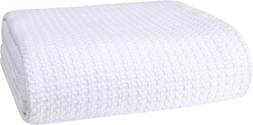 Colcha Tela Wafle Almoda Blanca Matrimonial Color Blanco
