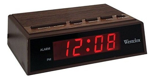 Westclox 22690 Retro Grano De Madera Led Reloj Despertador 0