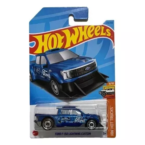 Hot Wheels Ford F-150 Lighting Custom Camioneta Azul 2023