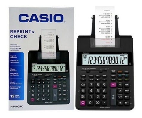 Imagen 2 de 2 de Calculadora Casio Hr-100rc Original Con Rollo, Acuarela