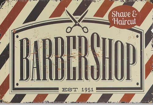 Imagem 1 de 1 de Placa Decorativa Barber Shop Retrô Em Mdf 20x30 Shave - Hair