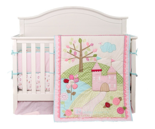 Set Ropa De Cuna 4 Piezas Castillo Princesa