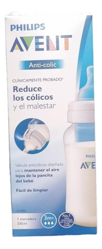 Mamadera Classic Avent 330 Ml Tetina Mas 3 Meses Color Trans