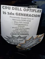 Comprar Cpu Dell Optiflex I5 Ssd 240 Memoria Ddr3 8gb Quad Core 3.1
