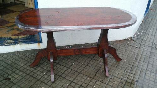 Mesa Comedor Oval Exelente Todo Madera