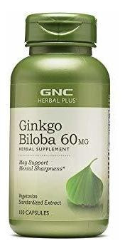 Gnc Herbal Plus Ginkgo Biloba 60 Mg, 100 Cápsulas, Apoya La