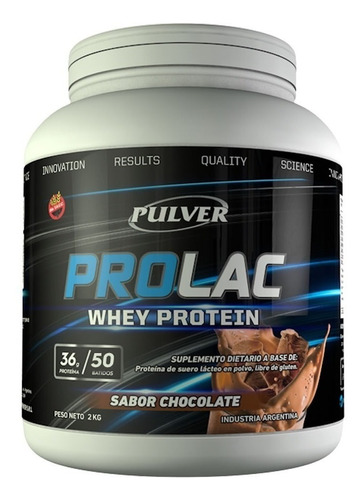 Suplemento en polvo Pulver  Prolac Whey Protein proteínas sabor chocolate en pote de 2kg