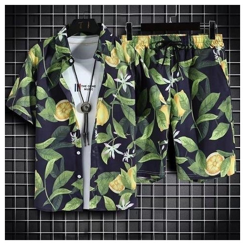 Conjunto De Camisa Hawaiana De Playa Y Pantalón Corto Hombre