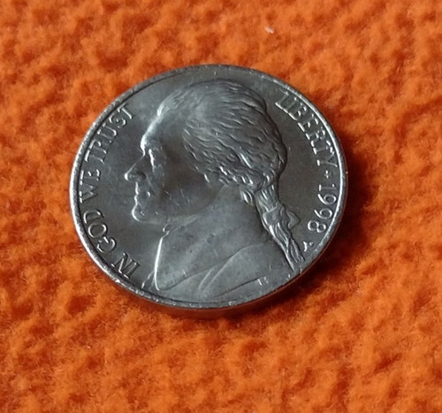 Moneda De Estados Unidos De 5 Centavos Año 1998 Ceca P
