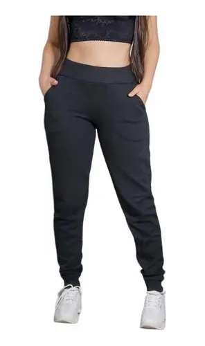 Calça Legging Jeans Cintura Alta Com Bolso Costura Reforçada