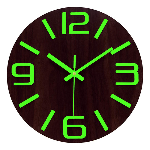 Plumeet Relojes De Pared Luminosos, Reloj De Madera Silencio