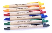 Comprar 100 Boligrafos Ecologicos Con Nombre Logo Frase Grabados