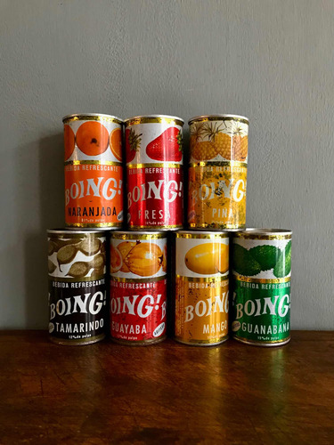 Colección De 7 Latas Antiguas De Refresco Boing Pascual !!! (Usado)