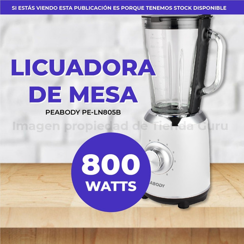 Imagen 4 de 6 de Licuadora Peabody PE-LN805 1.75 L blanca con jarra de vidrio 220V