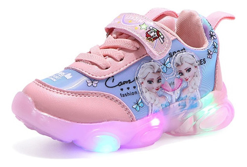 Elsa Zapatos For Niñas Led Zapatillas Impermeables Púrpura