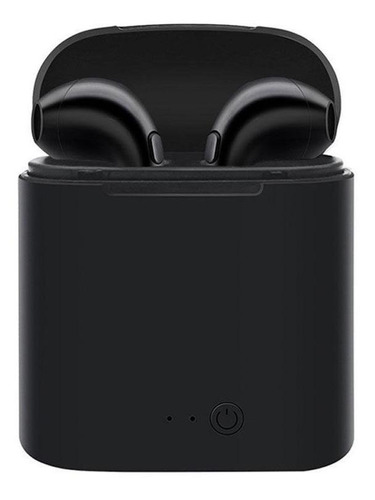 Fone de ouvido in-ear sem fio i7S TWS preto com luz LED