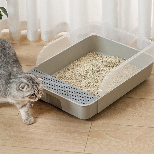 Imagen 5 de 6 de Arenero Para Gatos Semicerrado Bandeja Abierta Baño Gato