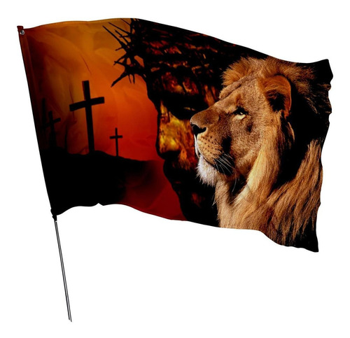 Bandeira Jesus Cristo Leão Da Tribo De Judá 1,50m X 1m