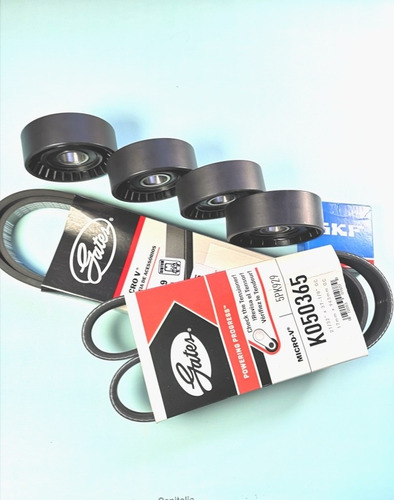 Imagen 3 de 12 de Kit 2 Correas Gates 4 Poleas Rodskf Alter Poly Vw Vento 2.5