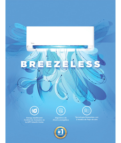 Split Muro Inverter Midea Breezeless 9000btu Con Wifi
