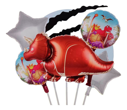 Bouquet Globo Triceratops Plateado Selva Animales