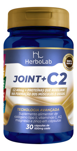 Joint + C2 - Colágeno Tipo 2 + Vitaminas K C M Em Cápsulas