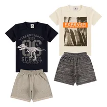 Comprar 2 Conjuntos Roupa Infantil Menino Masculino Verão 1 Ao 14