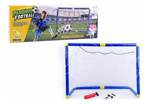 Arco De Fútbol 70x50 Con Pelota E Inflador Juguete