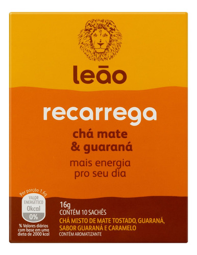Chá Leão mate guaraná em sachê 16 g 10 u