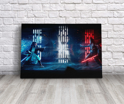 Cuadro Star Wars Darth Vader Obi Wan Kenobi Canvas 60x40 Cm