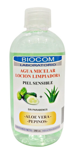 Agua Micelar Limpiadora Y Desmaquillante Aloe 250 Ml Biocom