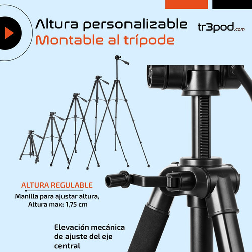 Tripode Camara Celular Tr3pod Aluminio Plegable + Control Negro