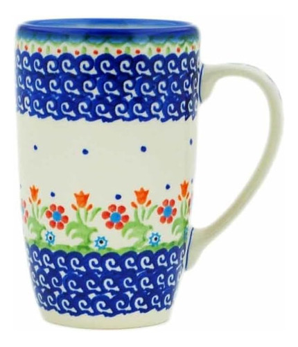 Taza De Cerámica Polaca Auténtica De 13 Oz (tema De Flores D