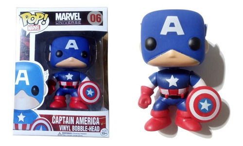 Muñeco Capitán América Símil Funko Pop! #06 Articulado 9 Cm
