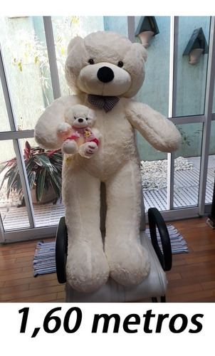 Presente Namorada Urso Gigante Pelúcia 150cm + Ursinho 25cm