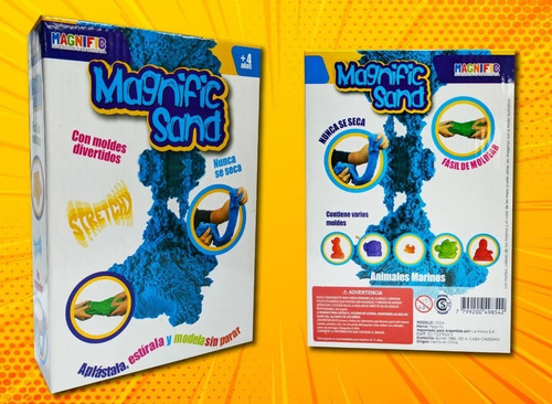 Imagen 2 de 4 de Masa Arena Kinetica Magica Magnific Sand Con Moldes